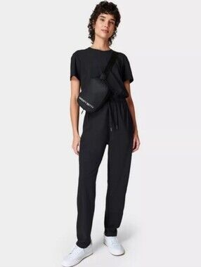 Sweaty Betty Explorer Black Drawstring Pant Jumpsuit